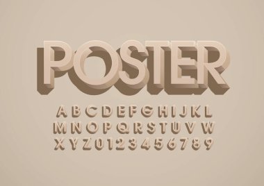 Biçimlendirilmiş modern yazı tipi ve alfabenin vektörü