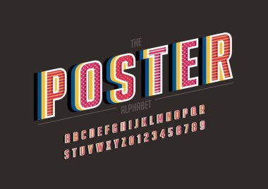 Biçimlendirilmiş modern yazı tipi ve alfabenin vektörü