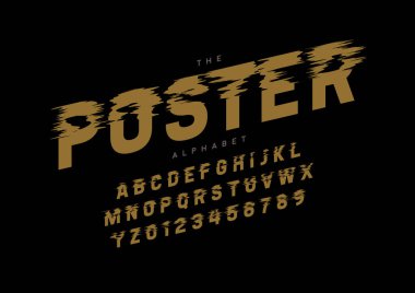 Biçimlendirilmiş modern yazı tipi ve alfabenin vektörü