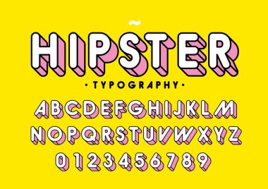 Biçimlendirilmiş modern yazı tipi ve alfabenin vektörü