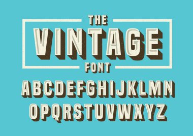 Biçimlendirilmiş modern yazı tipi ve alfabenin vektörü