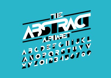 Biçimlendirilmiş modern yazı tipi ve alfabenin vektörü