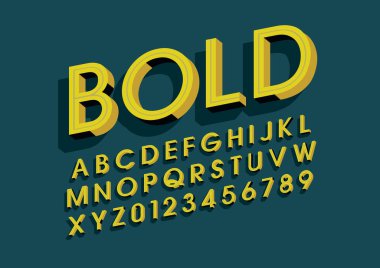 Biçimlendirilmiş modern yazı tipi ve alfabenin vektörü