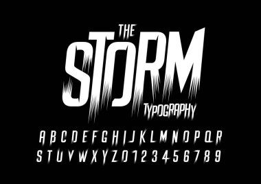 Biçimlendirilmiş modern yazı tipi ve alfabenin vektörü