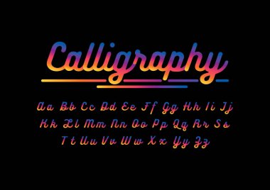 Biçimlendirilmiş modern yazı tipi ve alfabenin vektörü