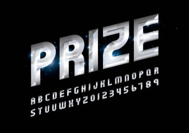 Biçimlendirilmiş modern yazı tipi ve alfabenin vektörü