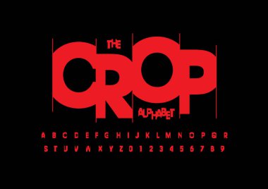 Biçimlendirilmiş modern yazı tipi ve alfabenin vektörü