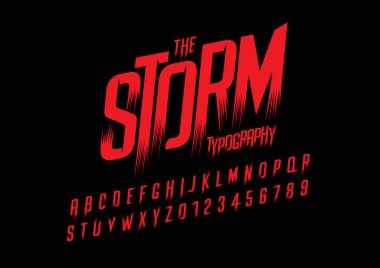 Biçimlendirilmiş modern yazı tipi ve alfabenin vektörü