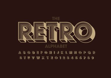 Eski veya eski biçimlendirilmiş yazı tipi ve alfabenin vektörü 