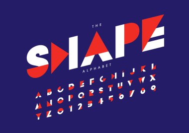 Biçimlendirilmiş modern yazı tipi ve alfabenin vektörü