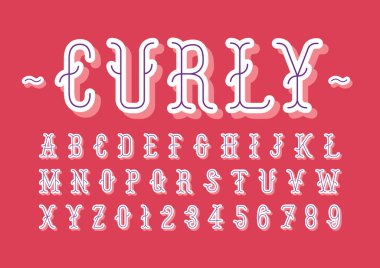 Biçimlendirilmiş modern yazı tipi ve alfabenin vektörü