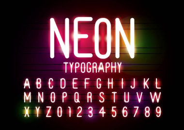 Biçimlendirilmiş modern yazı tipi ve alfabenin vektörü