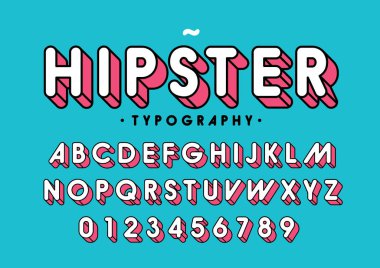 Biçimlendirilmiş modern yazı tipi ve alfabenin vektörü