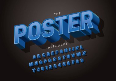 Biçimlendirilmiş modern yazı tipi ve alfabenin vektörü