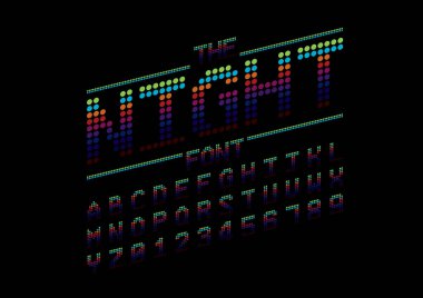 Biçimlendirilmiş modern yazı tipi ve alfabenin vektörü