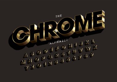 Biçimlendirilmiş modern yazı tipi ve alfabenin vektörü