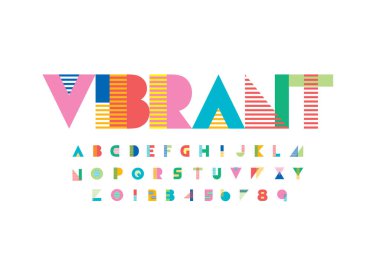 Biçimlendirilmiş modern yazı tipi ve alfabenin vektörü