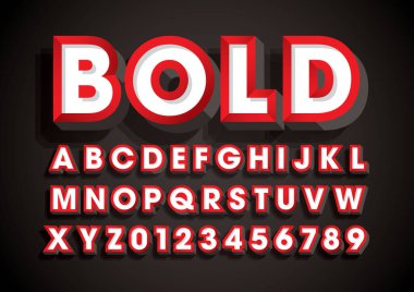 Biçimlendirilmiş kalın yazı tipi ve alfabe vektörü