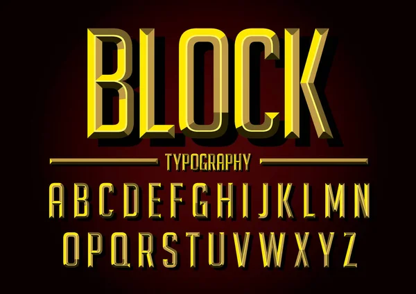 Vector Stylized Bold Alphabet Blocks — Stock Vector