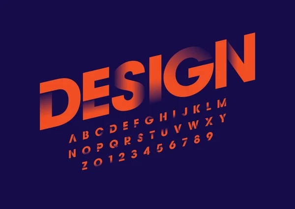 Vecteur Police Moderne Stylisée Alphabet — Image vectorielle