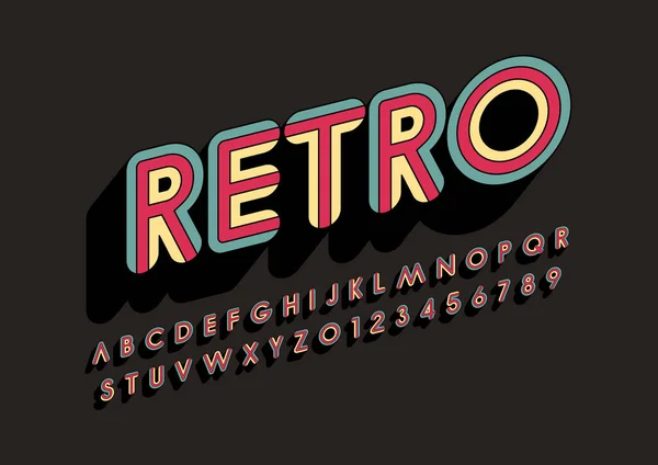 Vektor Retro Nebo Retro Stylizovaného Písma Abecedy — Stockový vektor