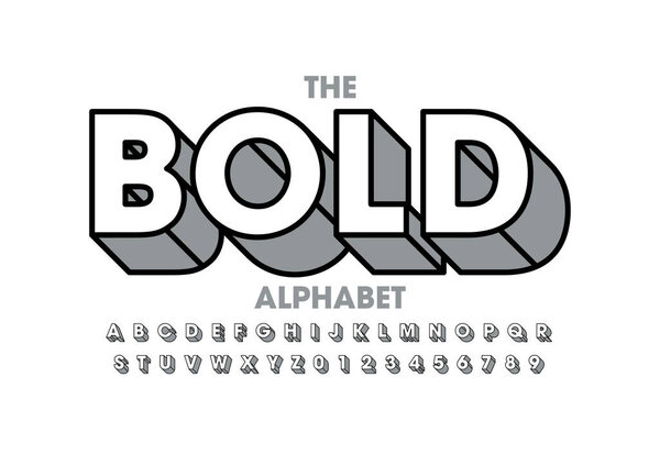 Вектор стилизованного современного шрифта и алфавита