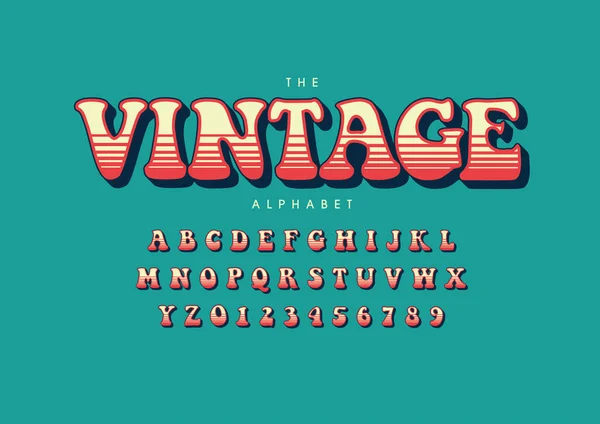 Вектор Стилизованного Винтажного Ретро Шрифта Алфавита — стоковый вектор