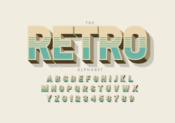 Vector Van Vintage Retro Gestileerd Lettertype Alfabet — Stockvector