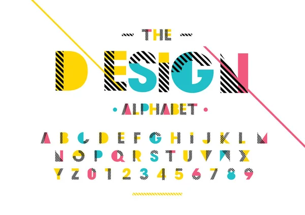 Vecteur Police Stylisée Colorée Alphabet — Image vectorielle
