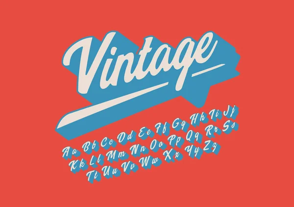 Διάνυσμα Vintage Retro Stylized Γραμματοσειράς Και Αλφαβήτου — Διανυσματικό Αρχείο