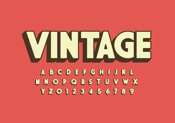 Вектор Винтажного Ретро Стилизованного Шрифта Алфавита — стоковый вектор