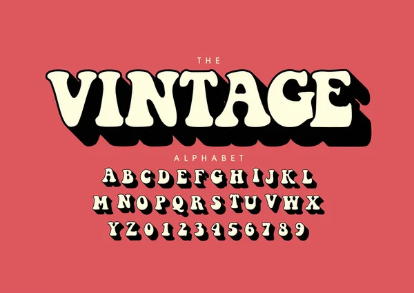Vector Van Vintage Retro Gestileerd Lettertype Alfabet — Stockvector