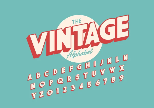 Vector Vintage Retro Stylized Font Alphabet — Stock Vector