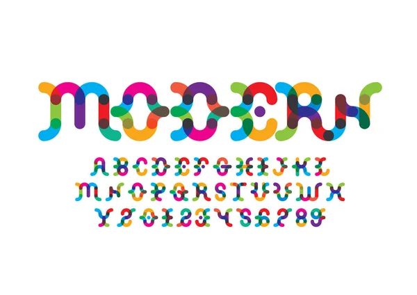 Vektor Aus Farbenfroher Stilisierter Schrift Und Alphabet — Stockvektor