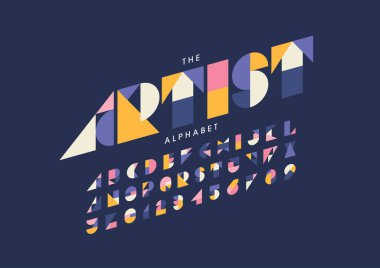 Biçimlendirilmiş modern yazı tipi ve alfabenin vektörü