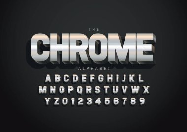 Biçimlendirilmiş modern yazı tipi ve alfabenin vektörü