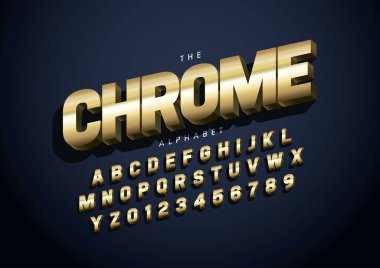 Biçimlendirilmiş modern yazı tipi ve alfabenin vektörü