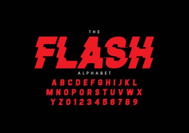 Biçimlendirilmiş modern yazı tipi ve alfabenin vektörü