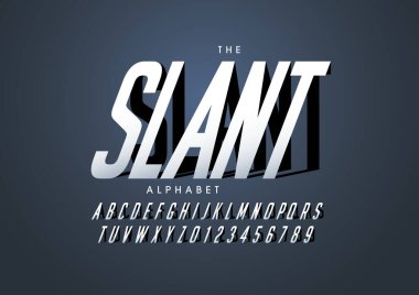 Biçimlendirilmiş modern yazı tipi ve alfabenin vektörü