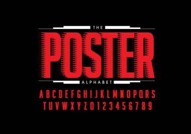 Biçimlendirilmiş modern yazı tipi ve alfabenin vektörü