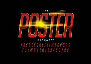 Biçimlendirilmiş modern yazı tipi ve alfabenin vektörü