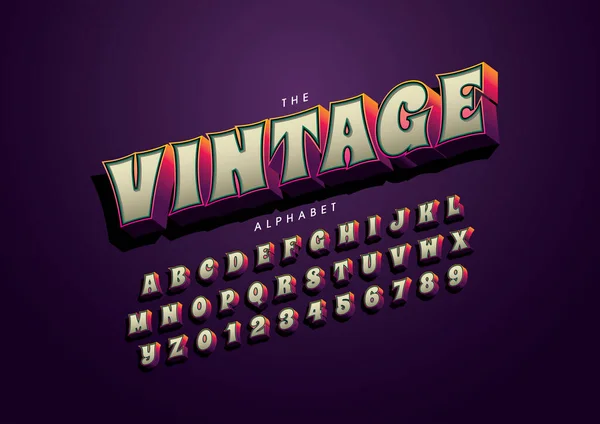 Vector Van Gestileerd Vintage Lettertype Alfabet — Stockvector