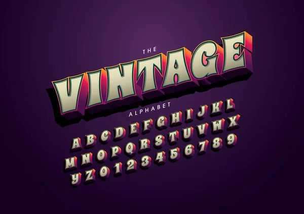 Vector Tipografía Vintage Estilizada Alfabeto — Archivo Imágenes Vectoriales