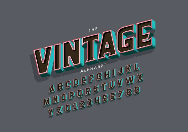 Vector Van Gestileerd Vintage Lettertype Alfabet — Stockvector