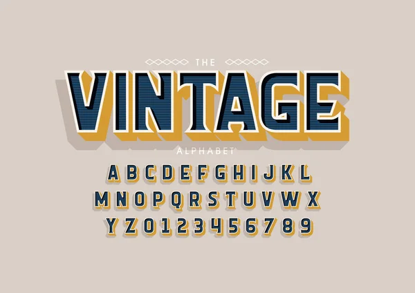 Vector Tipografía Vintage Estilizada Alfabeto — Vector de stock