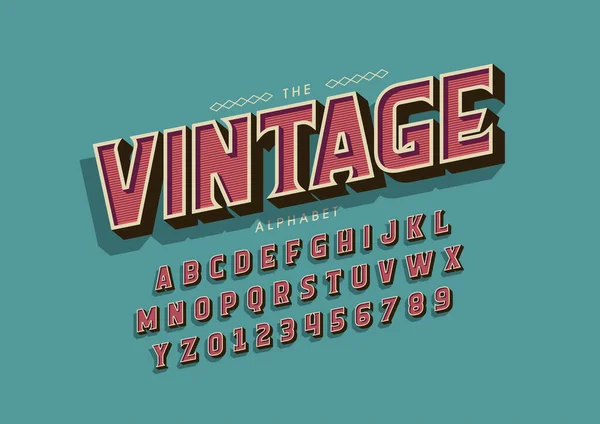 Vector Tipografía Vintage Estilizada Alfabeto — Vector de stock