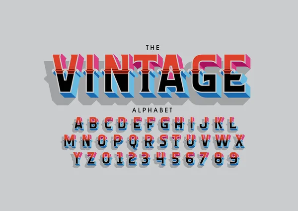Vector Tipografía Vintage Estilizada Alfabeto — Archivo Imágenes Vectoriales