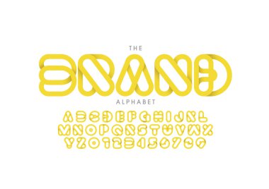 Biçimlendirilmiş modern yazı tipi ve alfabenin vektörü