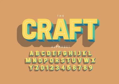 Biçimlendirilmiş modern yazı tipi ve alfabenin vektörü