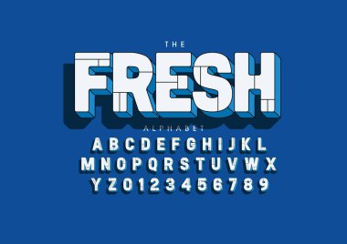 Biçimlendirilmiş modern yazı tipi ve alfabenin vektörü